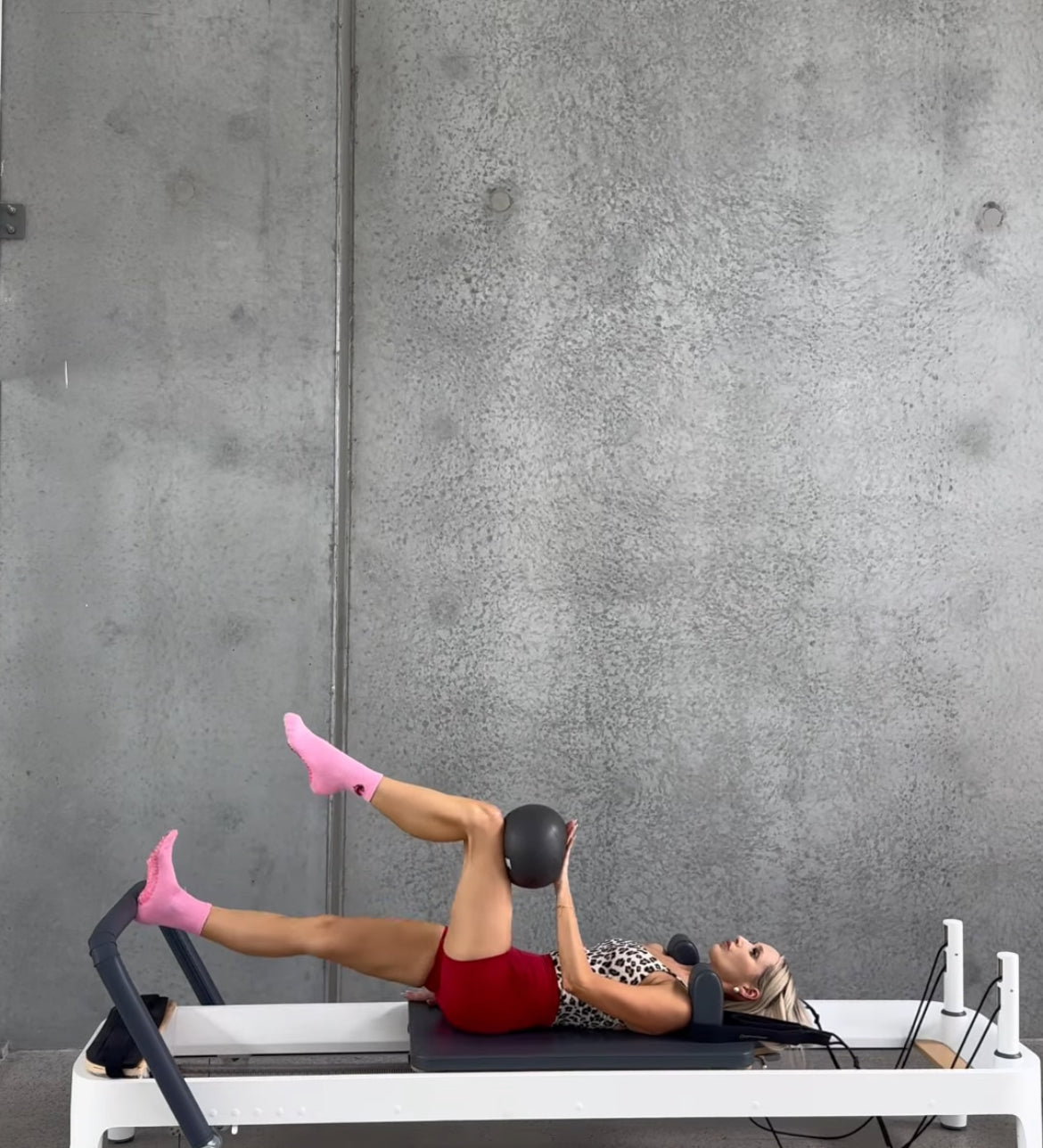 Jacquard Crew Grip Socks - Pink/Raspberry